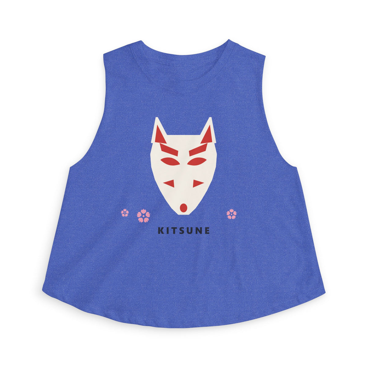 Kitsune Mask Crop Top in Heather True Royal