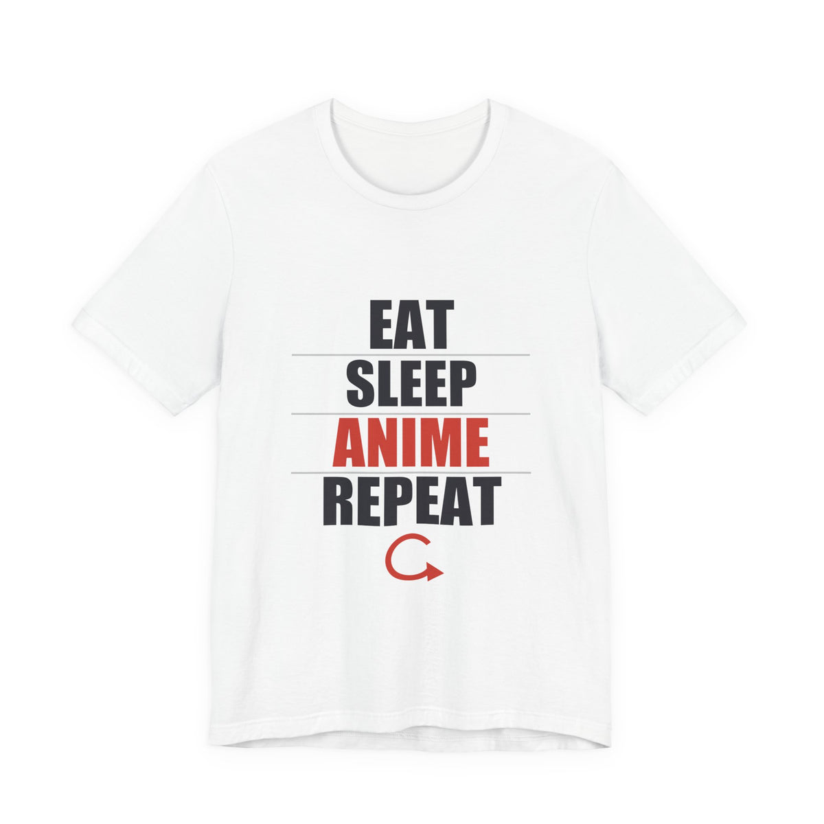 Eat Sleep Anime Repeat T-Shirt in White