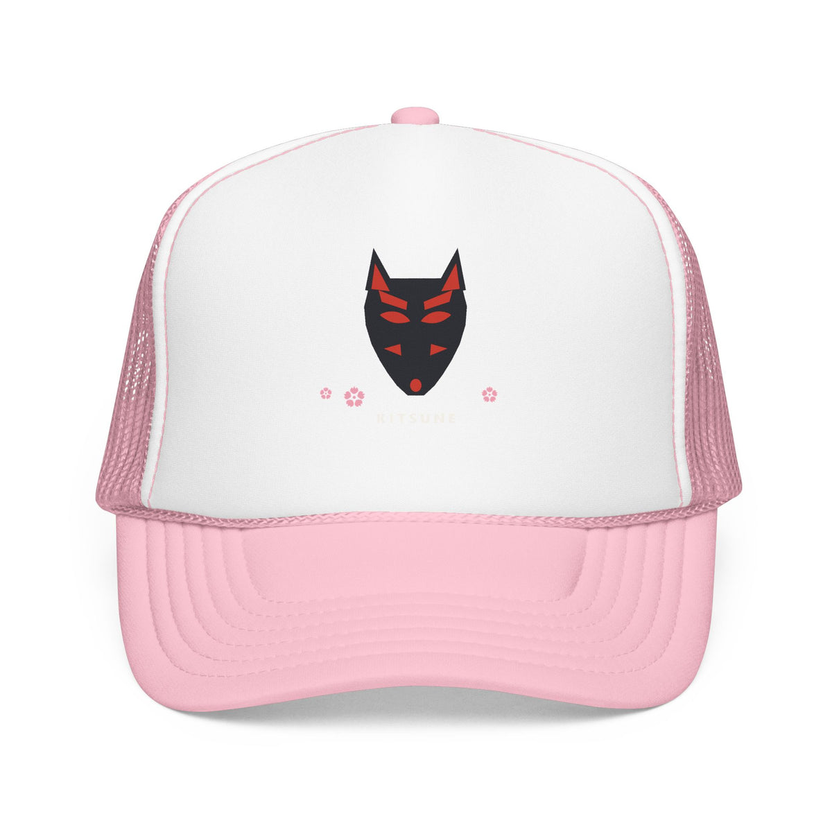 Kitsune Mask Trucker Cap in Light Pink