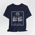 The Cat Knows But Will Not Say Funny Anime T-Shirt - original anime design, view 21