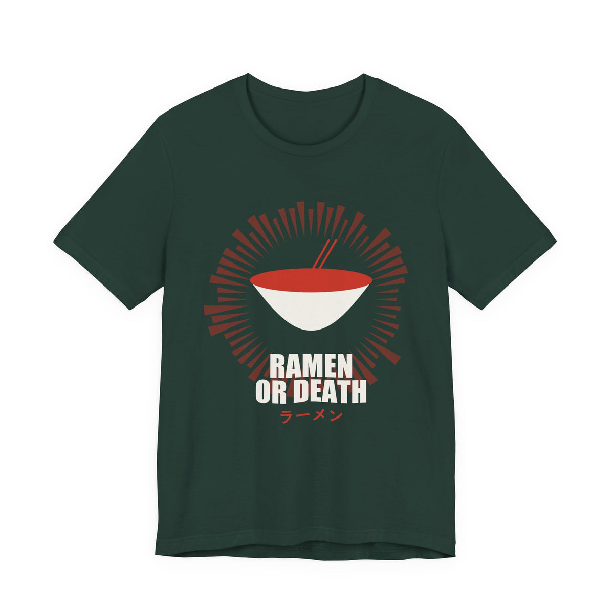 Ramen Or Death Anime T-Shirt in Forest