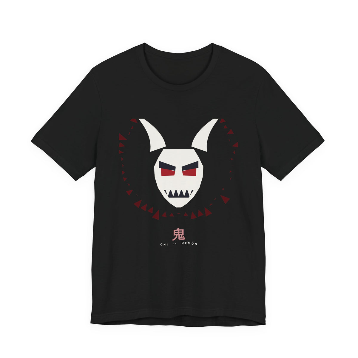 Oni Mask Anime T-Shirt in Black