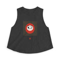 Daruma Wish Crop Top in Dark Grey Heather
