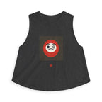 Daruma Wish Crop Top in Dark Grey Heather