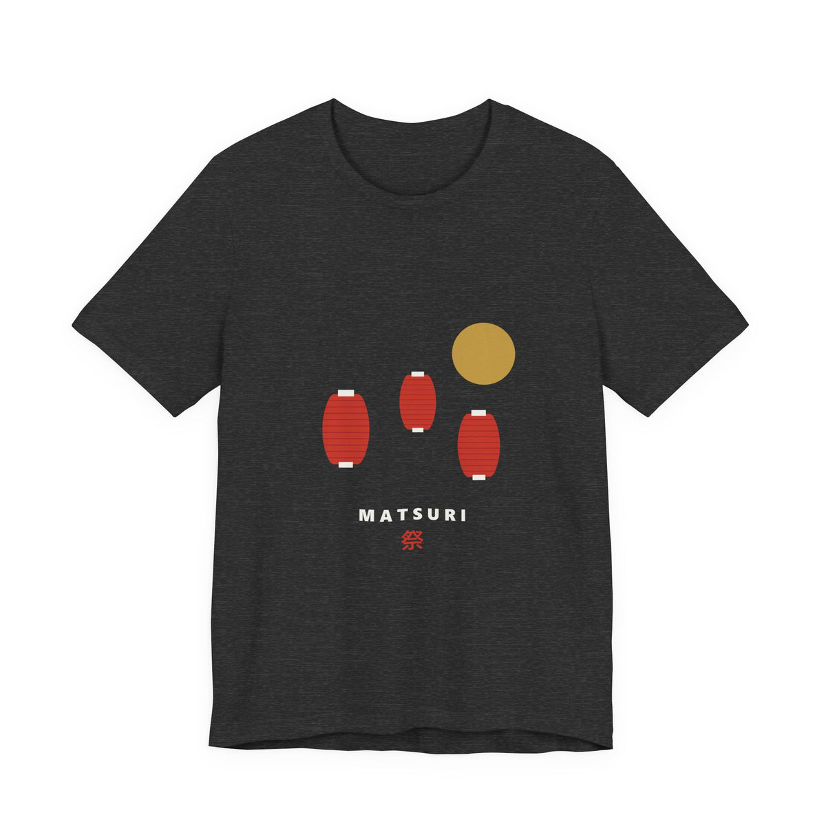Matsuri Lanterns T-Shirt in Dark Grey Heather