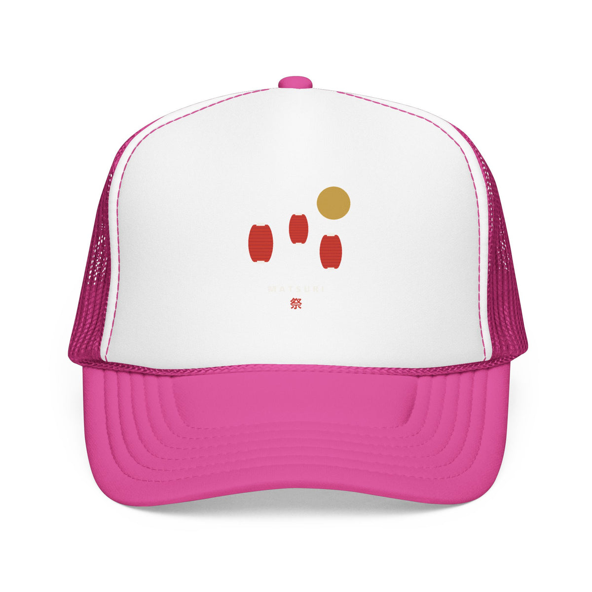 Matsuri Lanterns Trucker Cap in Hot Pink