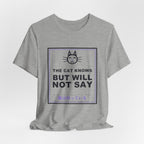 The Cat Knows But Will Not Say Funny Anime T-Shirt - original anime design, view 15