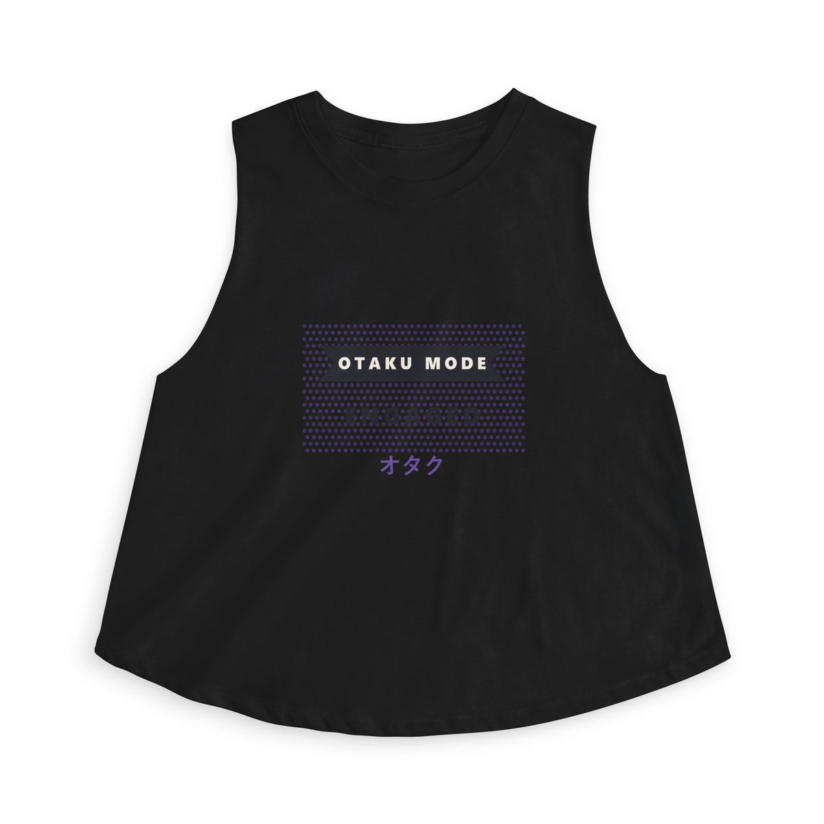 Otaku Mode Crop Top in Solid Black Blend