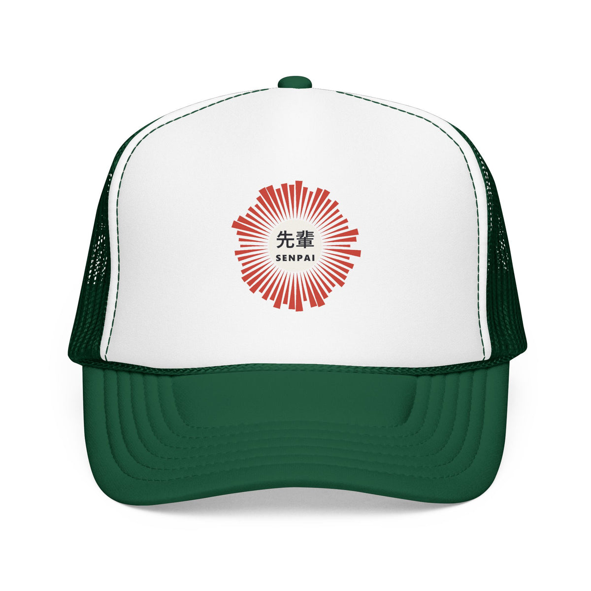 Senpai Trucker Cap in Kelly