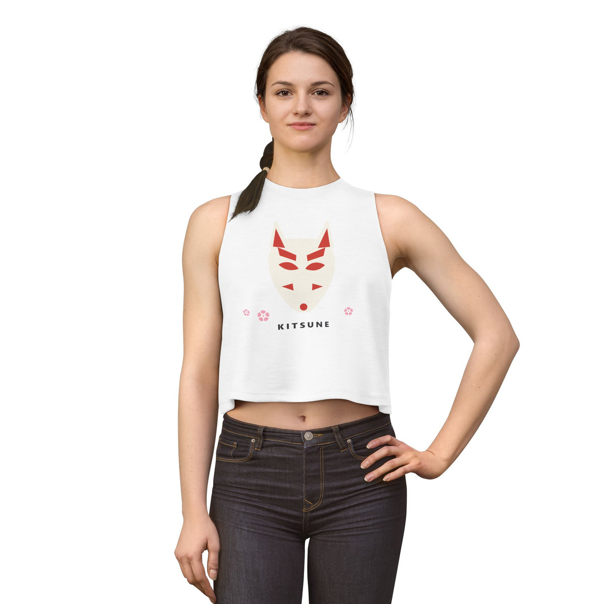 Kitsune Mask Crop Top - original anime design, view 3