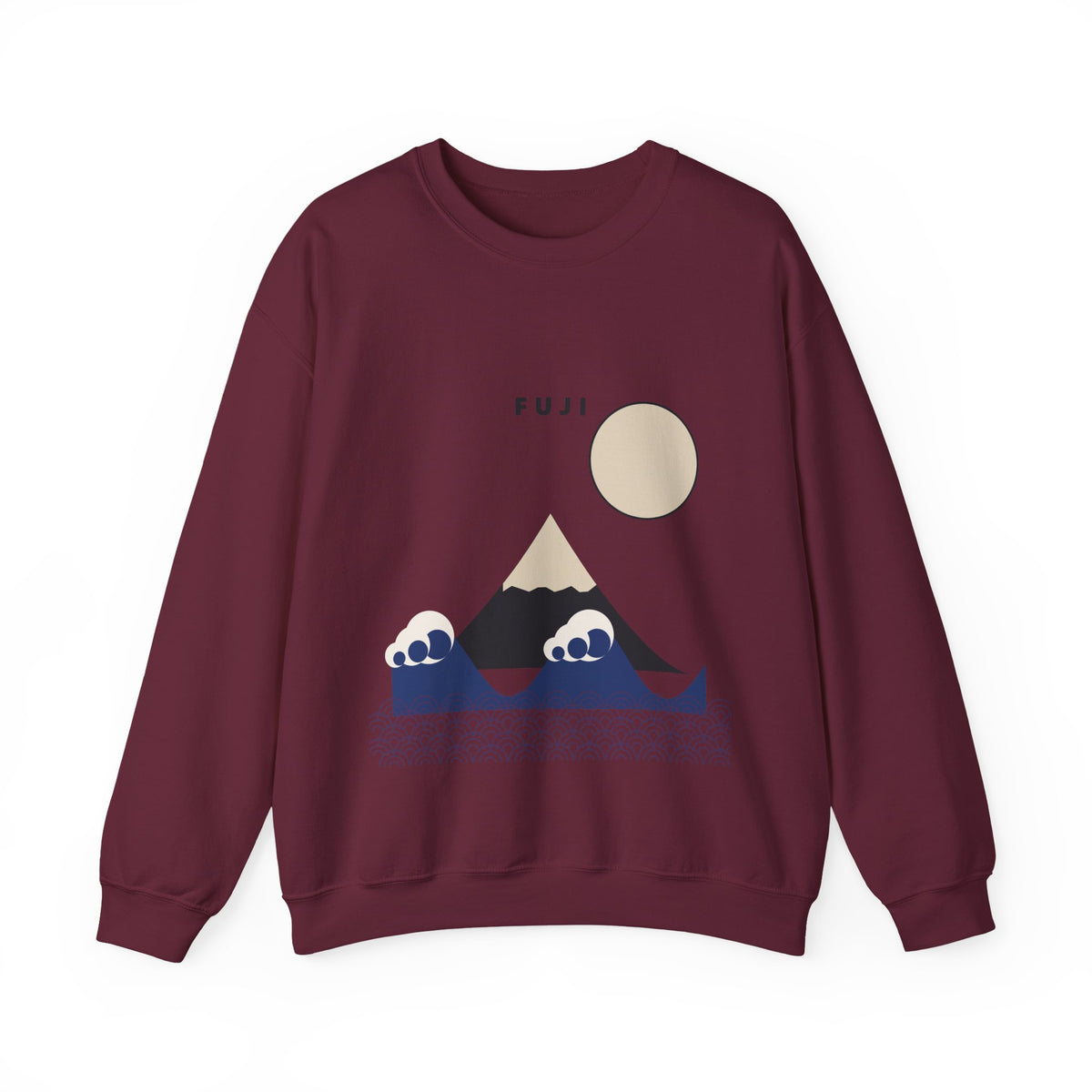 Fuji & Wave Sweatshirt in Maroon
