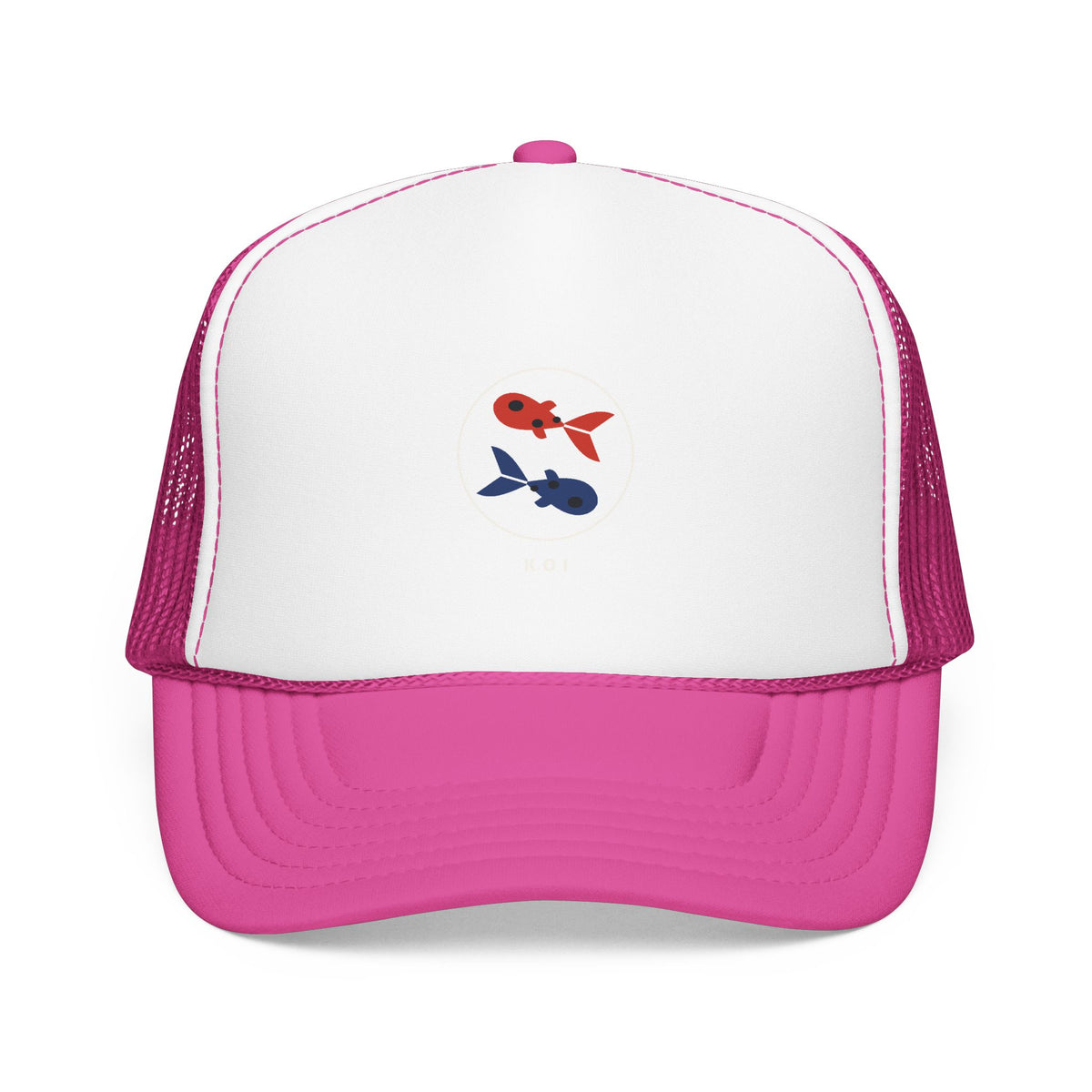Koi Pair Trucker Cap in Hot Pink