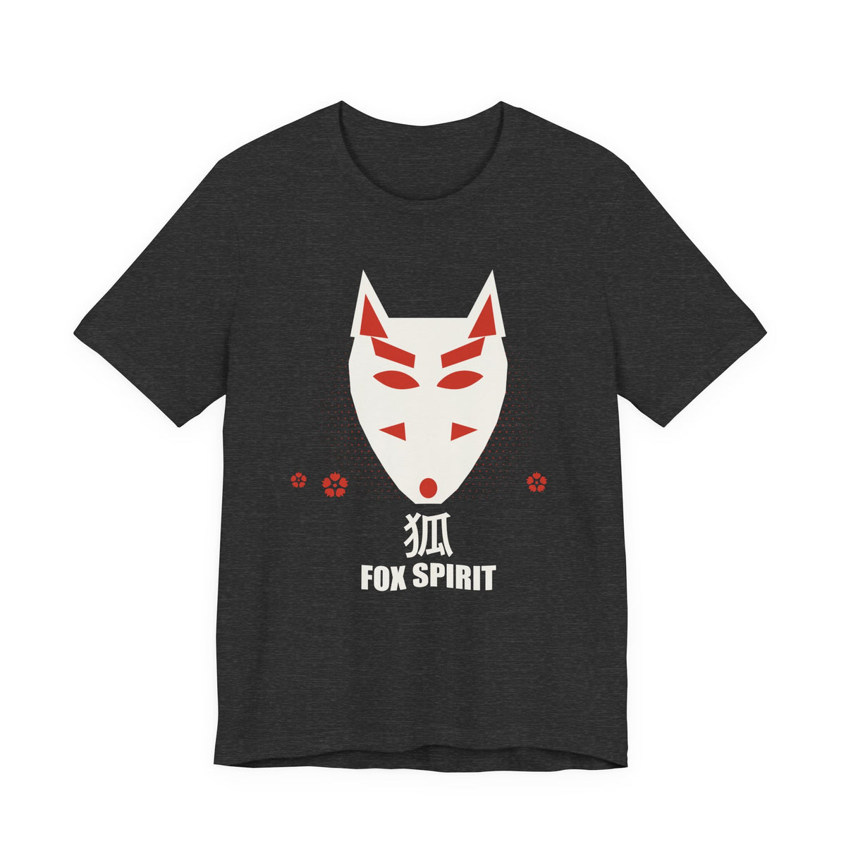 Fox Spirit Anime T-Shirt in Dark Grey Heather