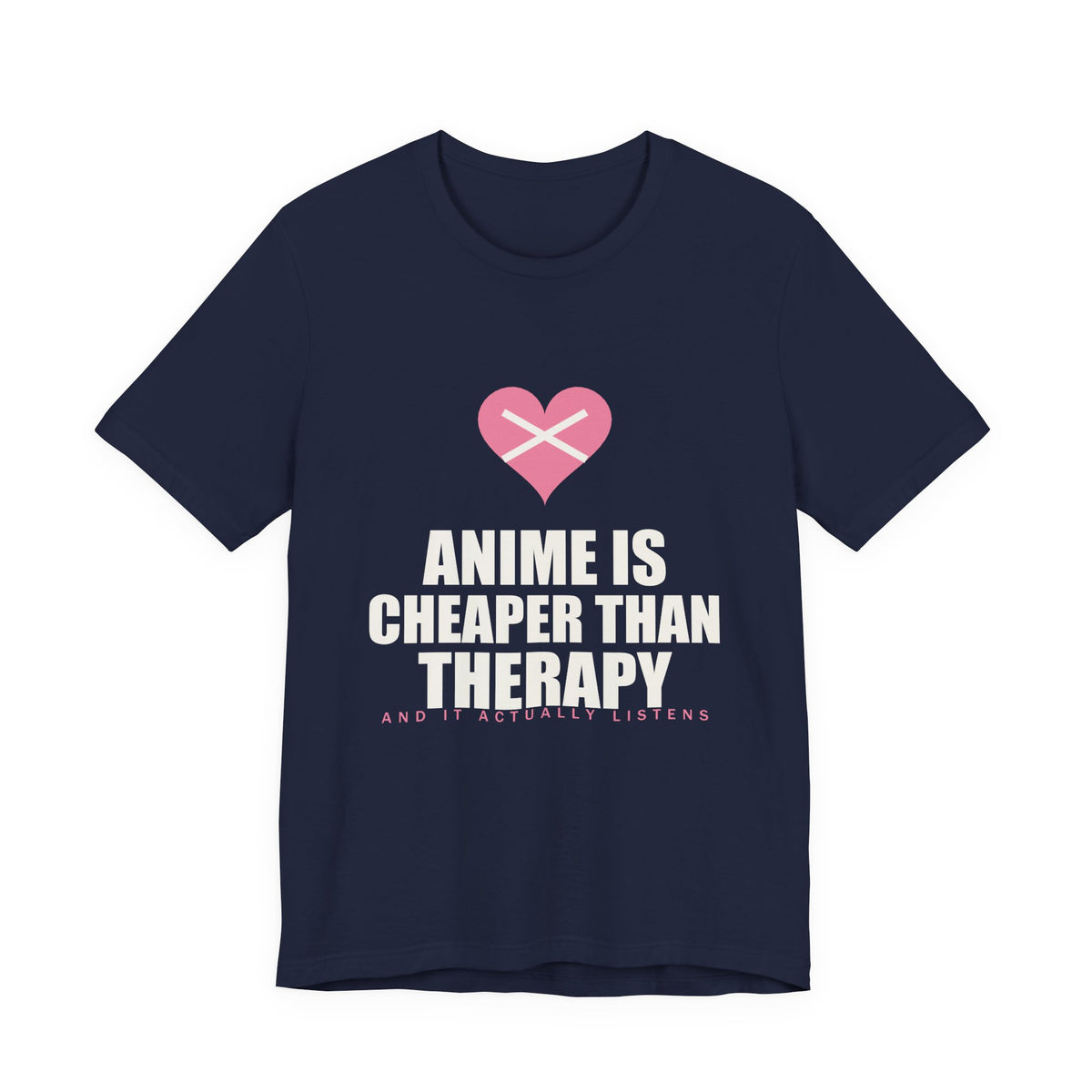 Cheaper Than Therapy Anime T-Shirt in Navy
