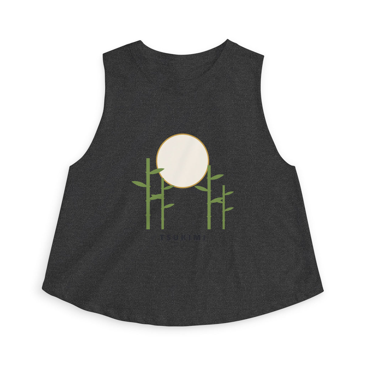 Tsukimi Crop Top in Dark Grey Heather