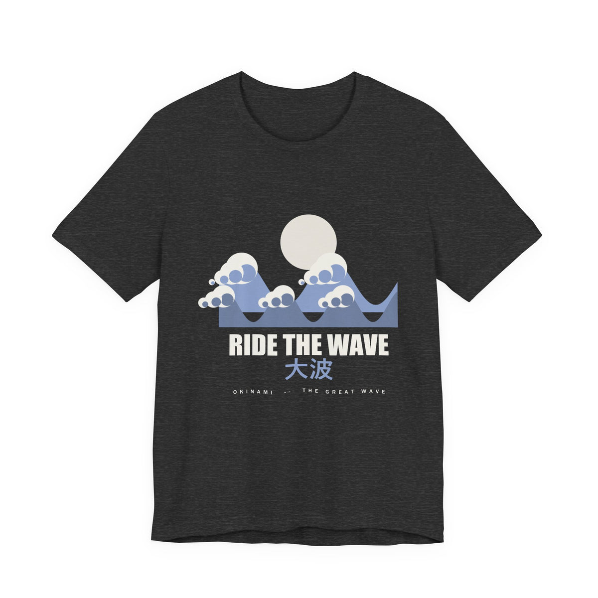Ride The Wave Anime T-Shirt in Dark Grey Heather