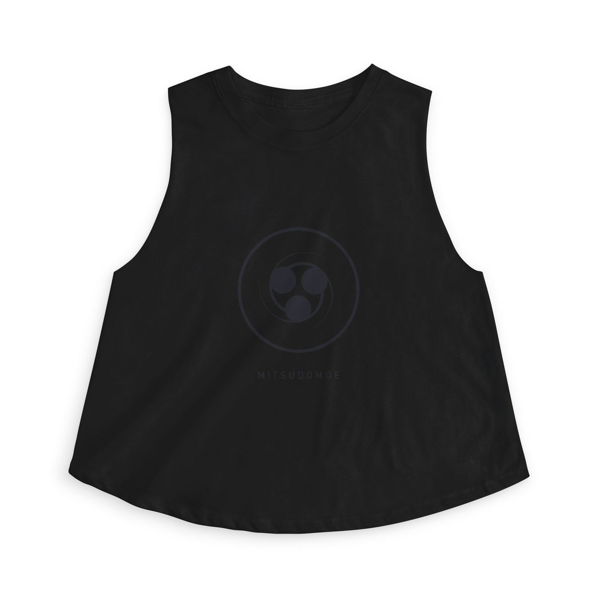 Mitsudomoe Crop Top in Solid Black Blend
