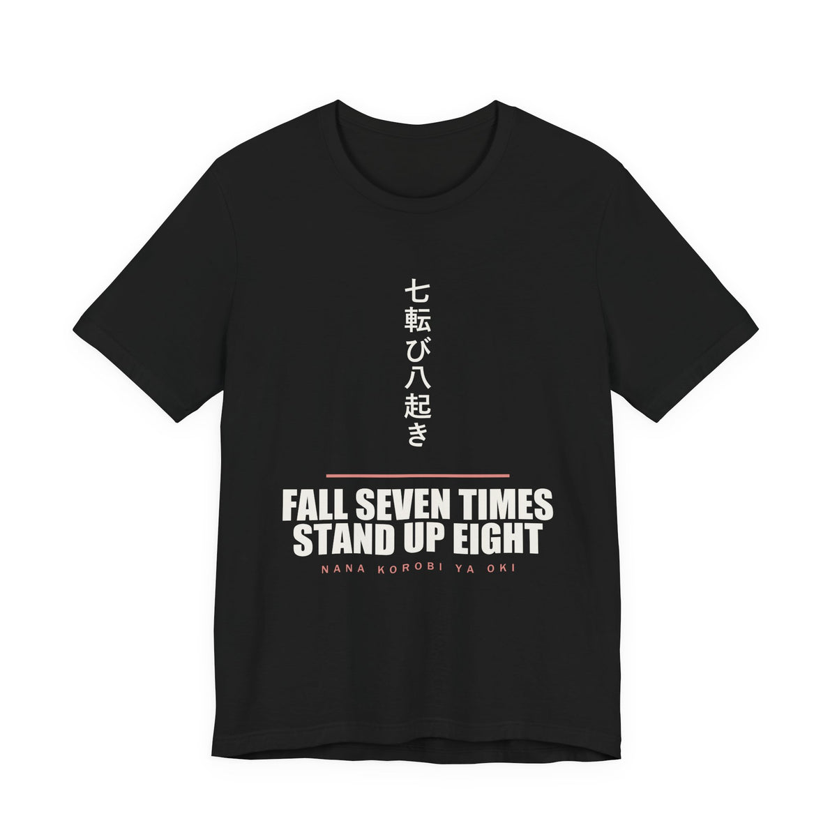 Fall Seven Times Anime T-Shirt in Black