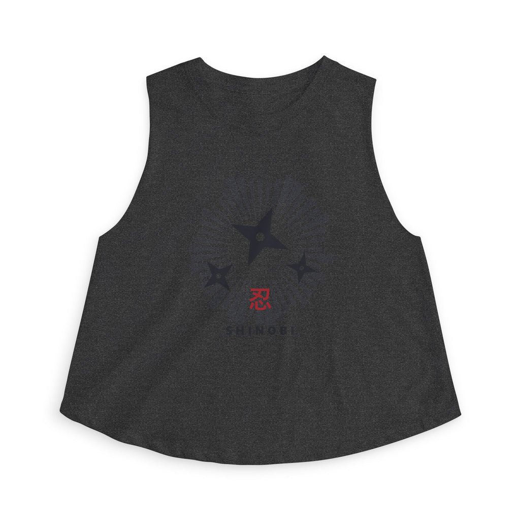 Shinobi Crop Top in Dark Grey Heather