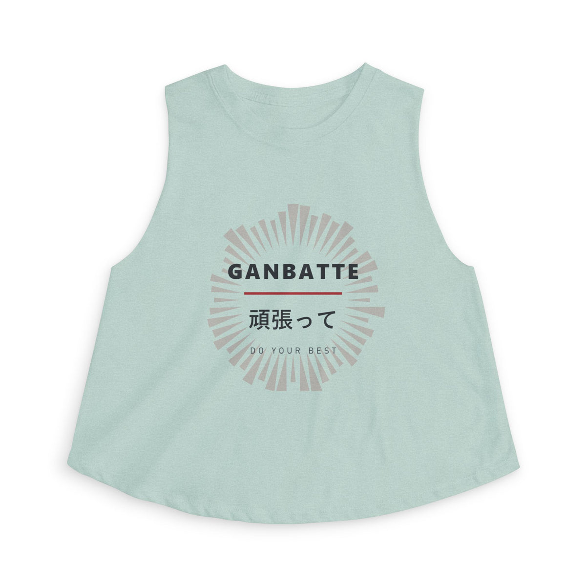 Ganbatte Crop Top in Heather Dusty Blue