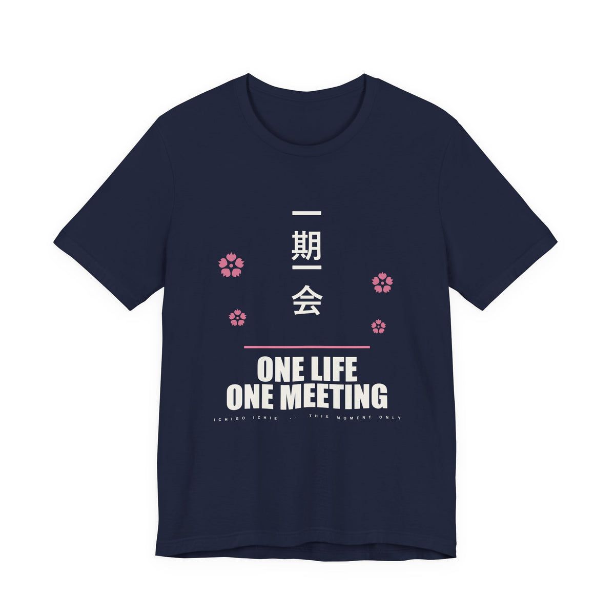 One Life One Meeting Anime T-Shirt in Navy