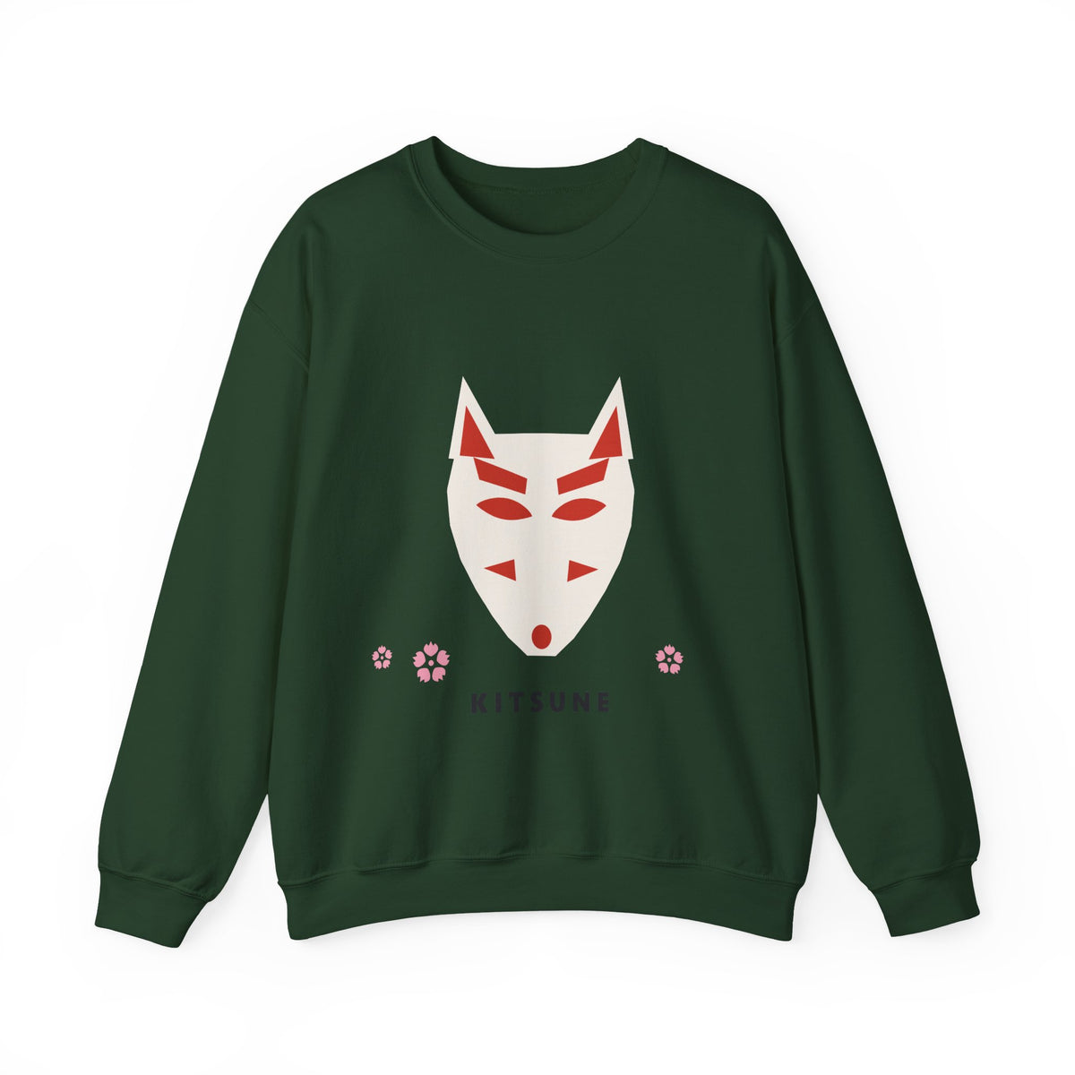 Kitsune Mask Sweatshirt in Forest Green