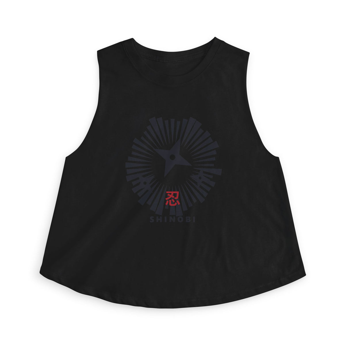 Shinobi Crop Top in Solid Black Blend