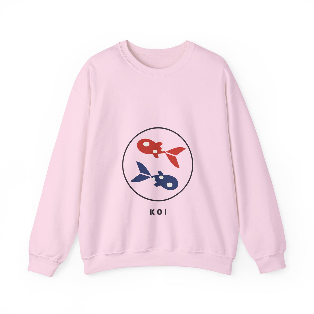 Koi Pair Sweatshirt in Light Pink
