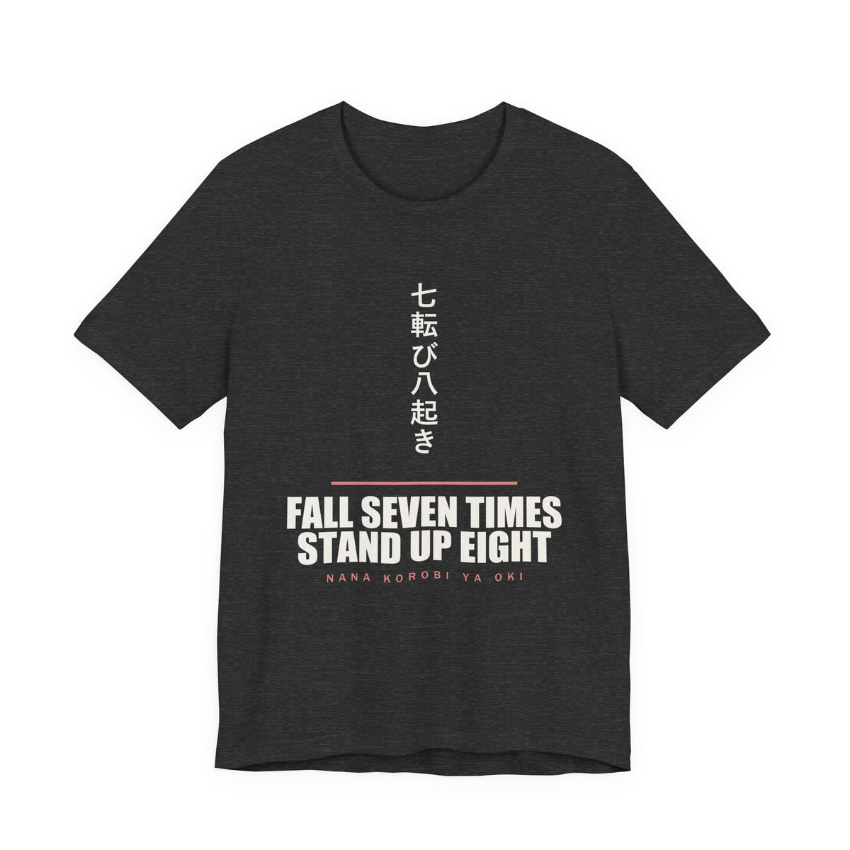 Fall Seven Times Anime T-Shirt in Dark Grey Heather