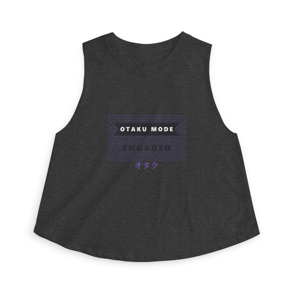 Otaku Mode Crop Top in Dark Grey Heather