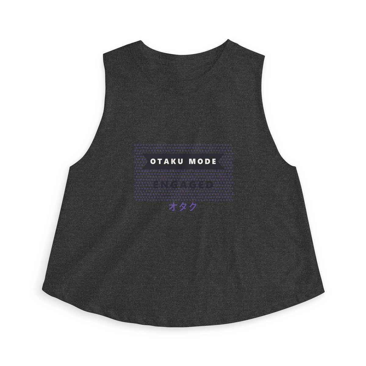 Otaku Mode Crop Top in Dark Grey Heather