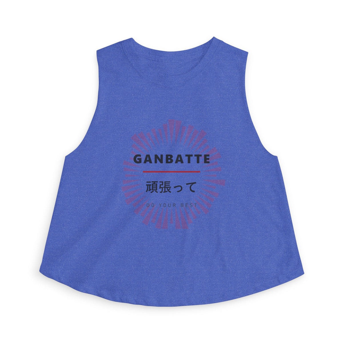 Ganbatte Crop Top in Heather True Royal