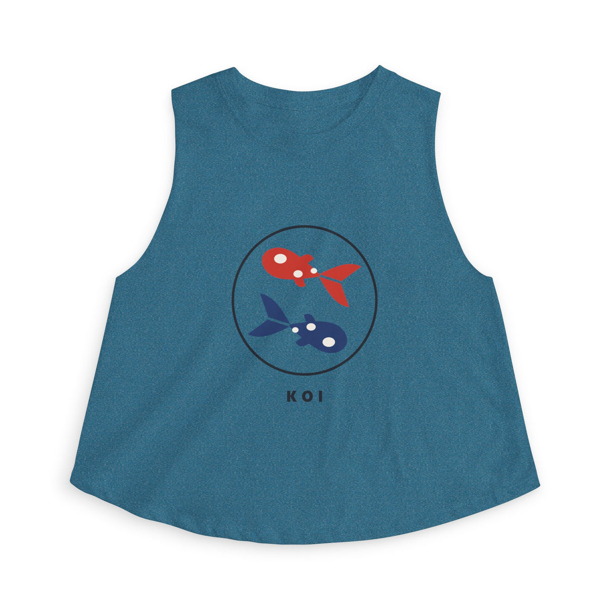 Koi Pair Crop Top in Heather Deep Teal
