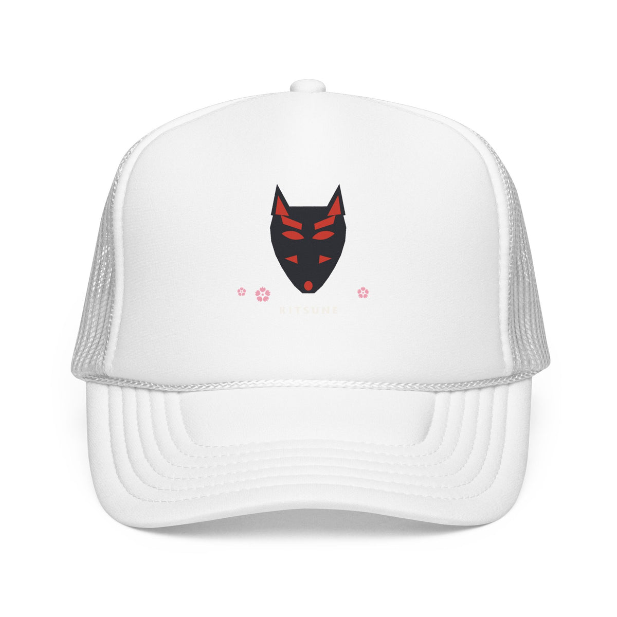 Kitsune Mask Trucker Cap in White