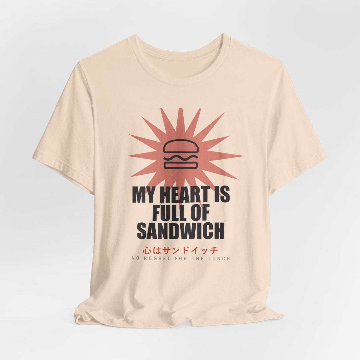 My Heart Is Full Of Sandwich Funny Anime T-Shirt - original anime design, view 9
