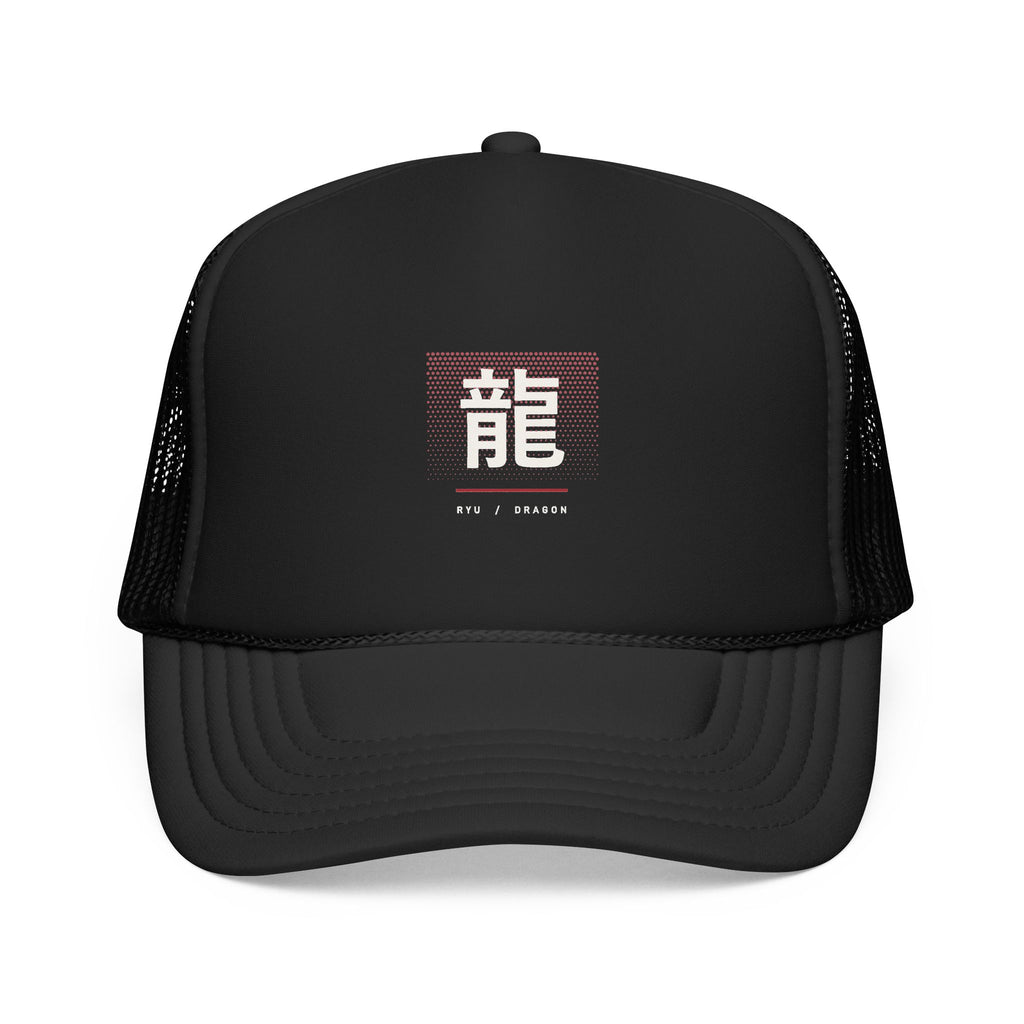 Ryu Dragon Trucker Cap in Black