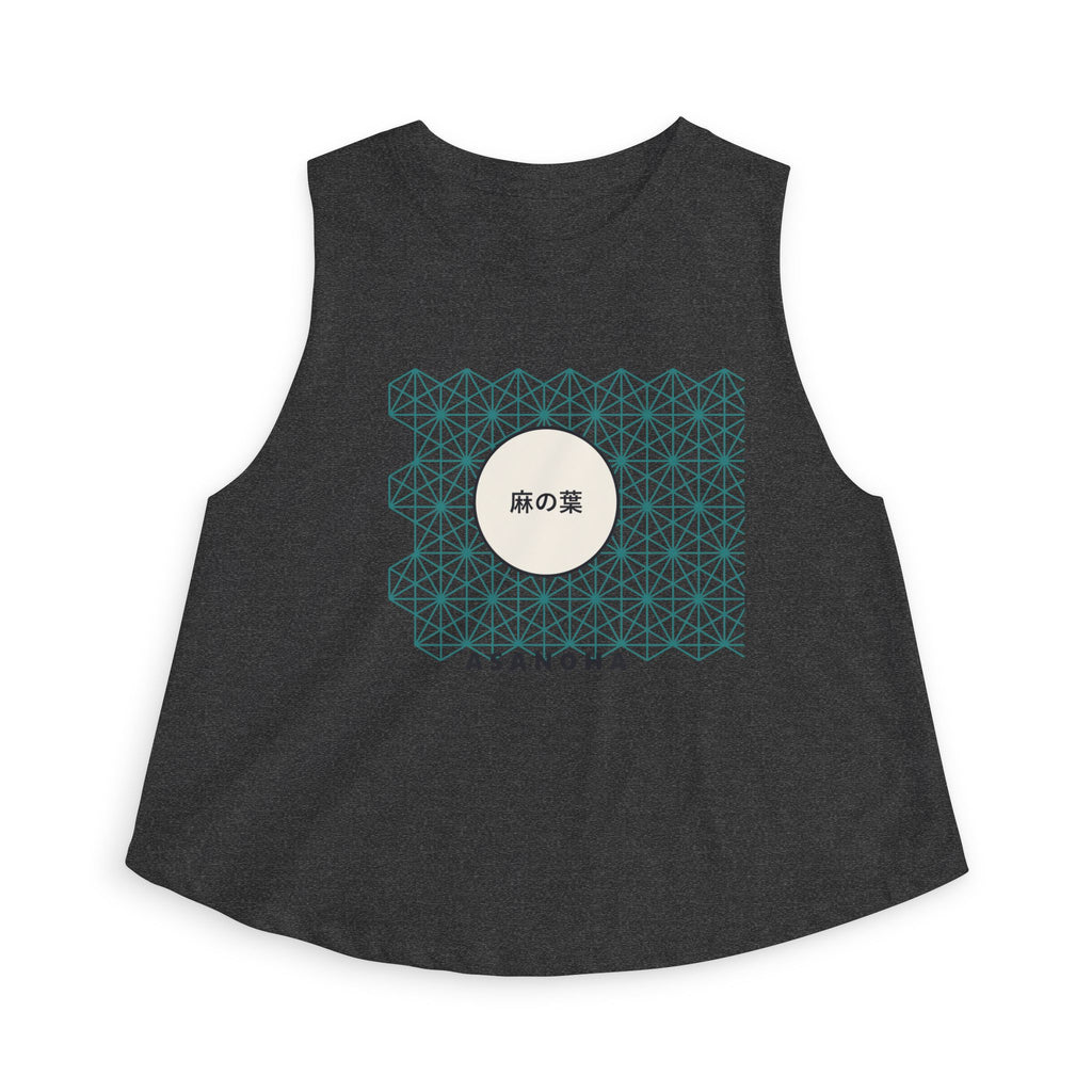 Asanoha Crop Top in Dark Grey Heather
