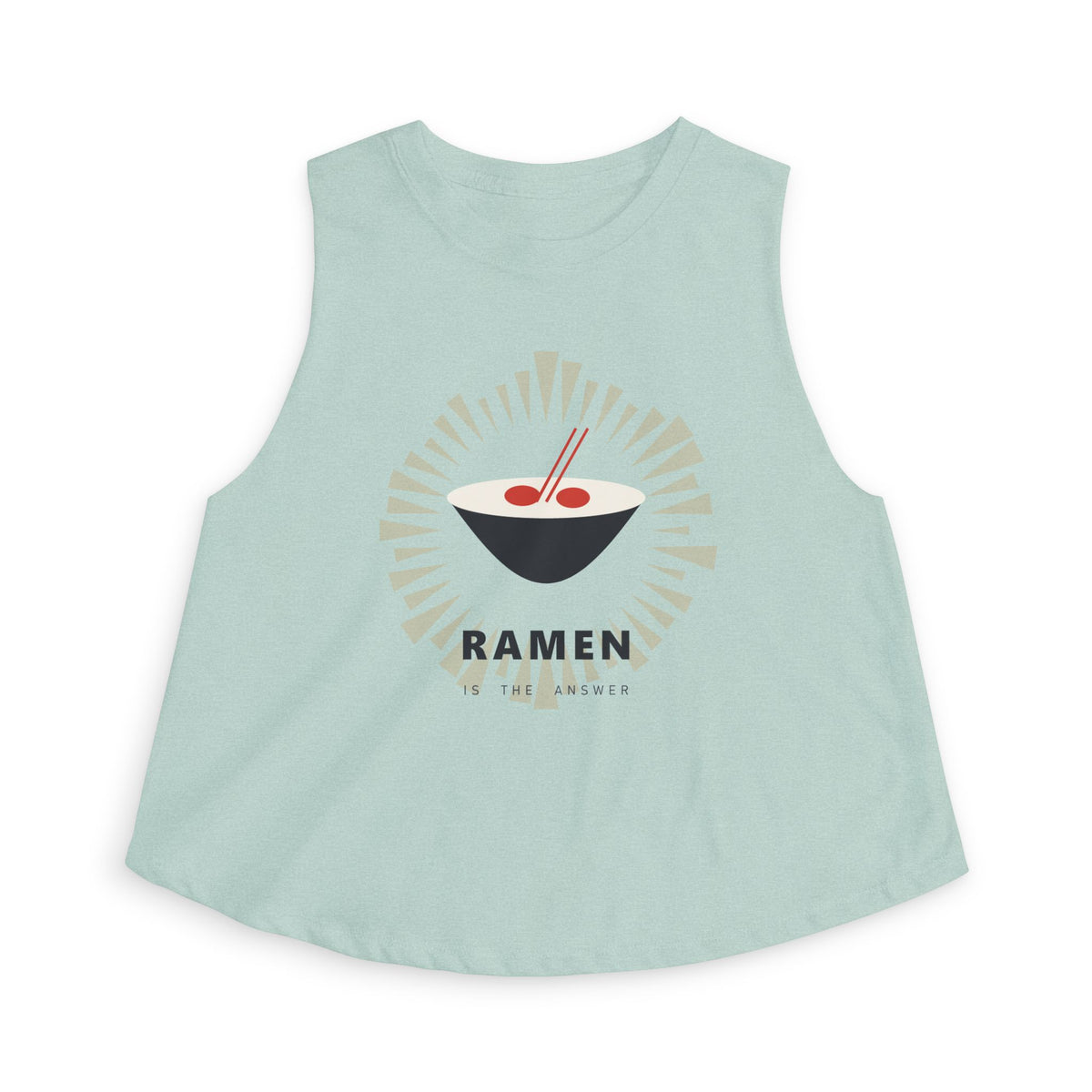 Ramen Is The Answer Crop Top in Heather Dusty Blue