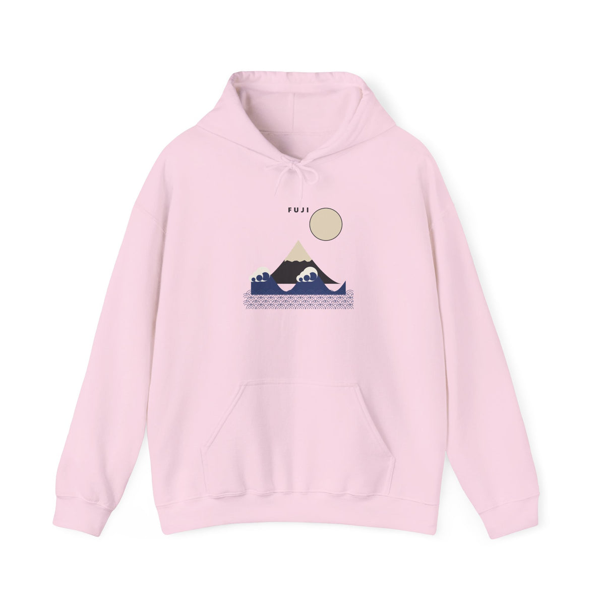 Fuji & Wave Hoodie in Light Pink