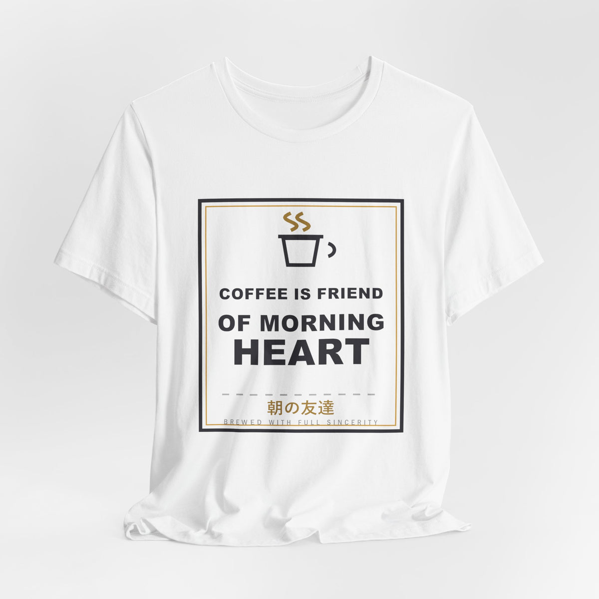 Coffee Is Friend Of Morning Heart Funny Anime T-Shirt - original anime design, view 3