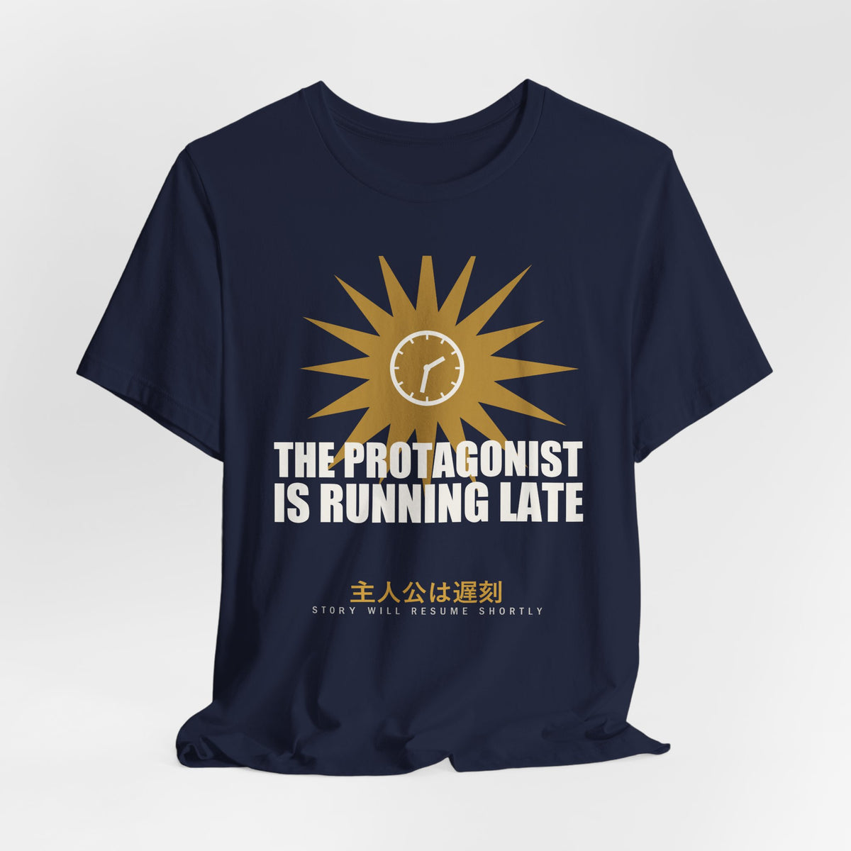 The Protagonist Is Running Late Funny Anime T-Shirt - original anime design, view 21
