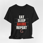 Eat Sleep Anime Repeat T-Shirt - original anime design, view 7