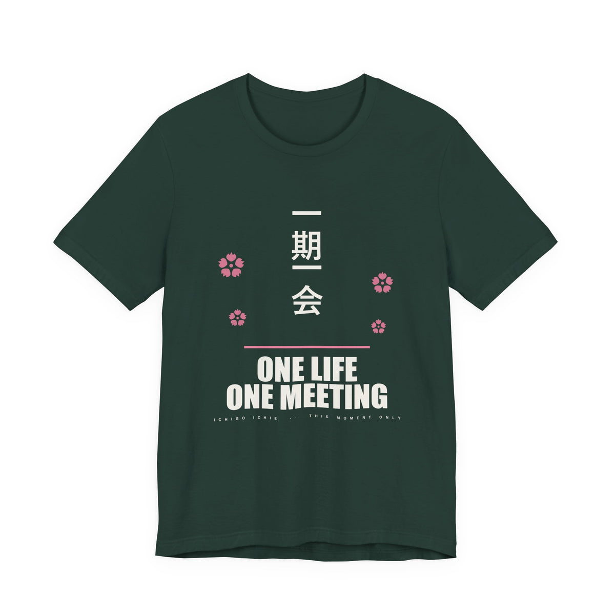 One Life One Meeting Anime T-Shirt in Forest