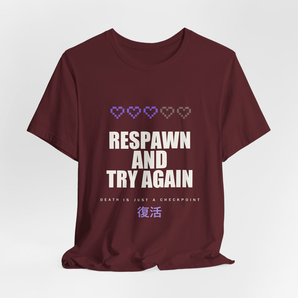 Respawn And Try Again Anime T-Shirt - original anime design, view 25
