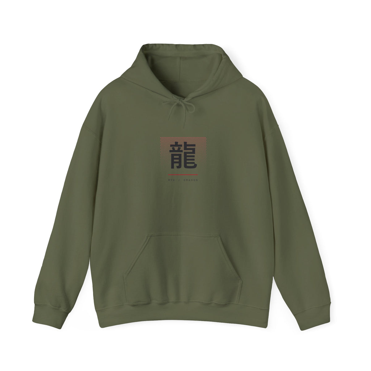 Ryu Dragon Hoodie in Military Green