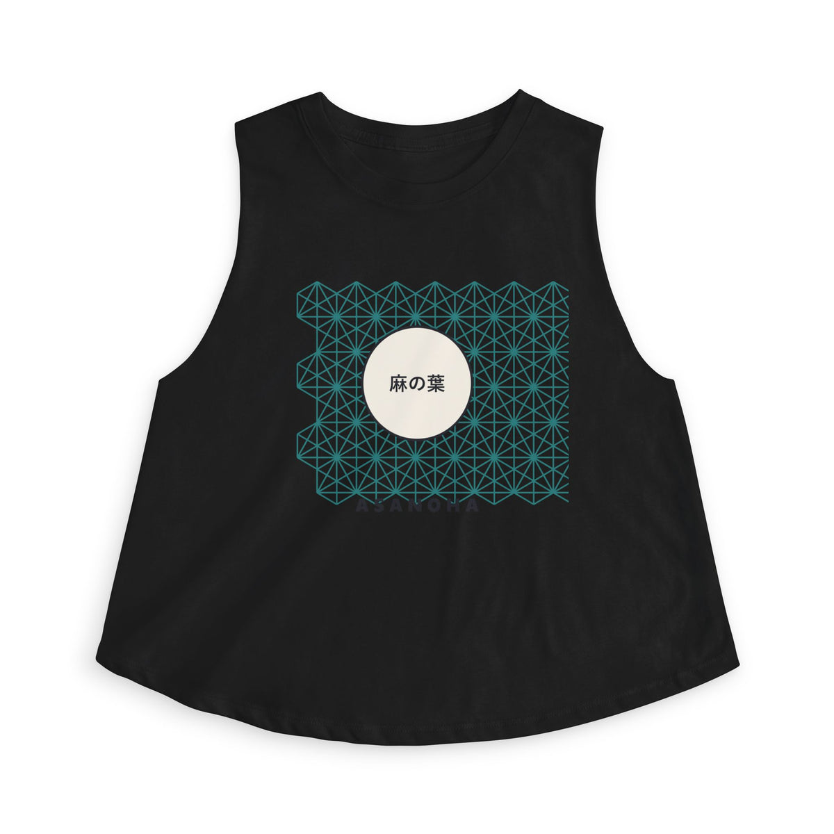 Asanoha Crop Top in Solid Black Blend