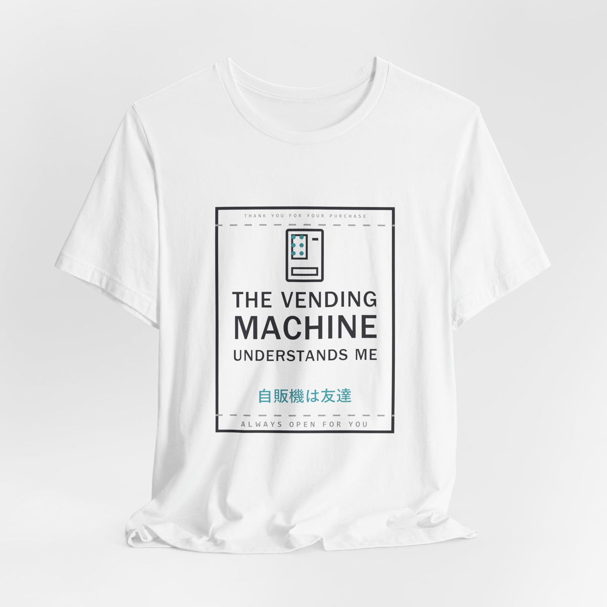 The Vending Machine Understands Me Funny Anime T-Shirt - original anime design, view 3
