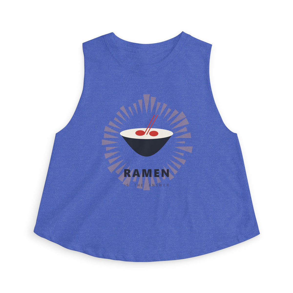 Ramen Is The Answer Crop Top in Heather True Royal