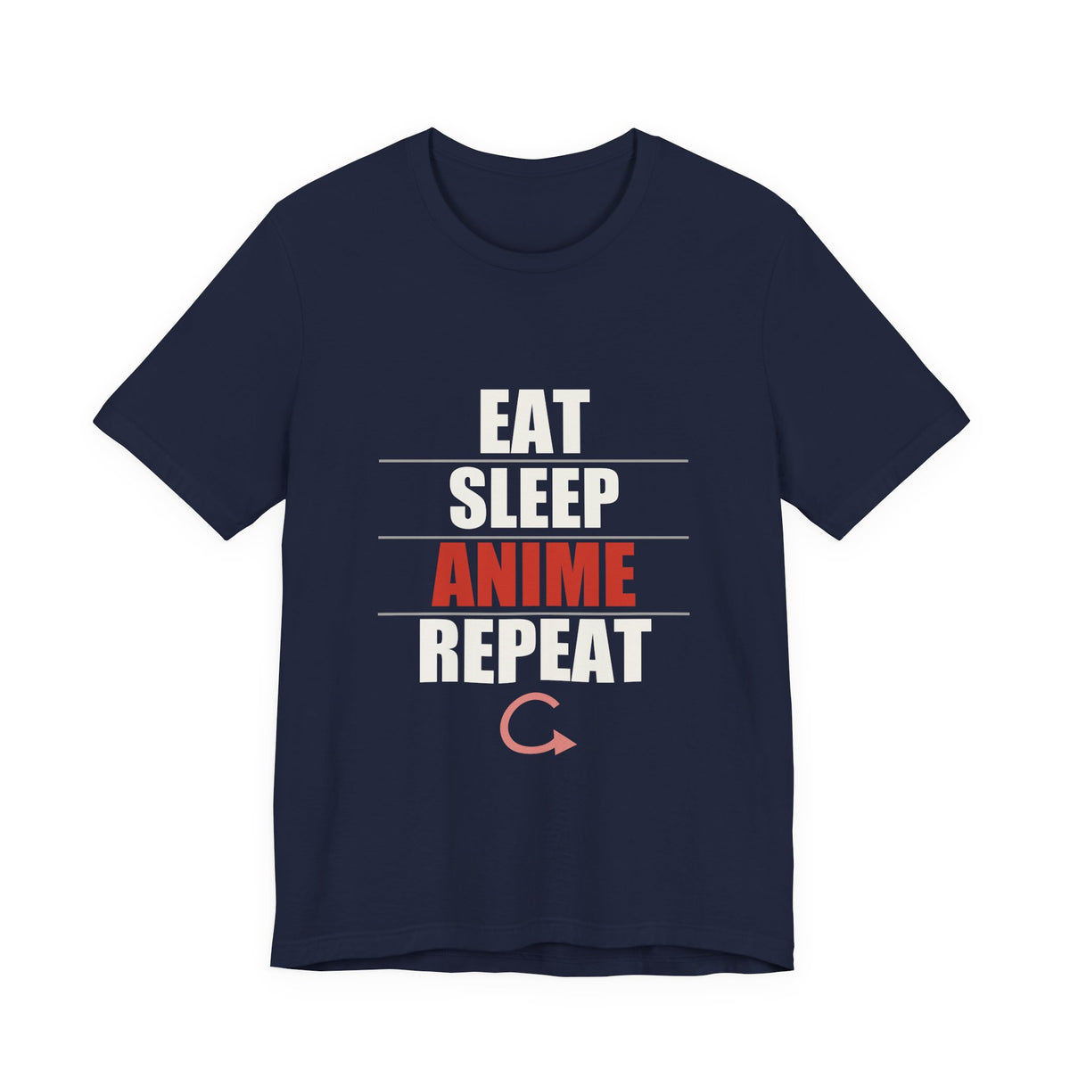 Eat Sleep Anime Repeat T-Shirt in Navy