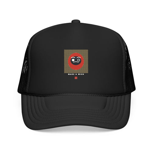 Daruma Wish Trucker Cap in Black
